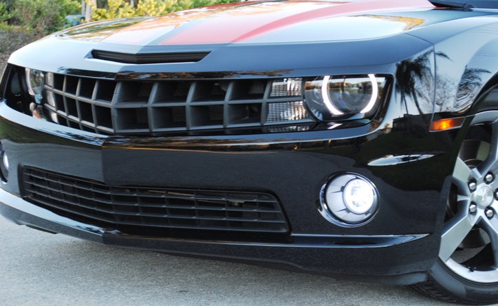 Camaro front grille with bowtie delete filler installed