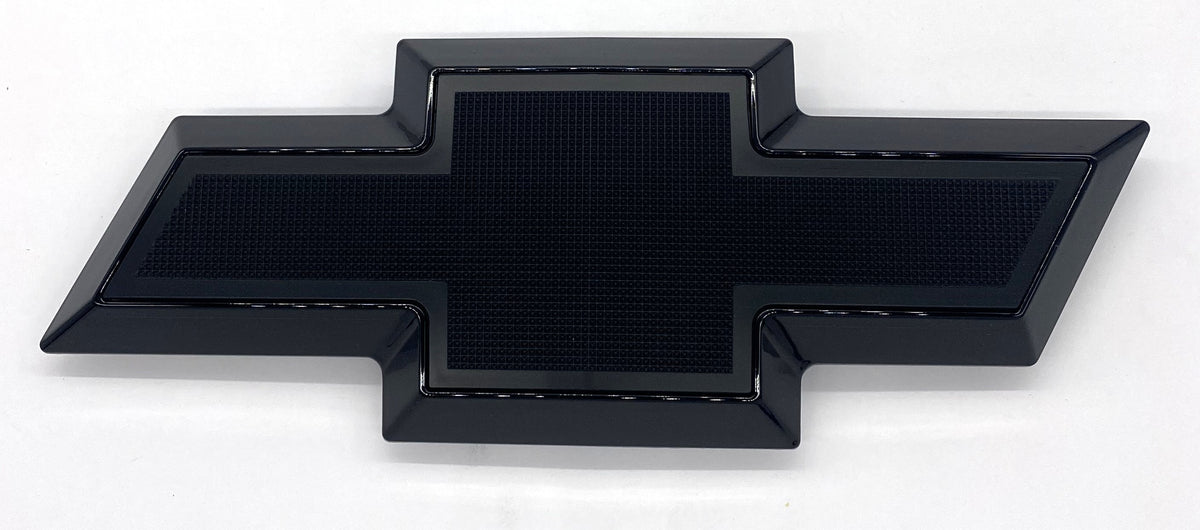 Front grille bowtie emblem for Chevy Silverado HD 2011-2014, black with black center