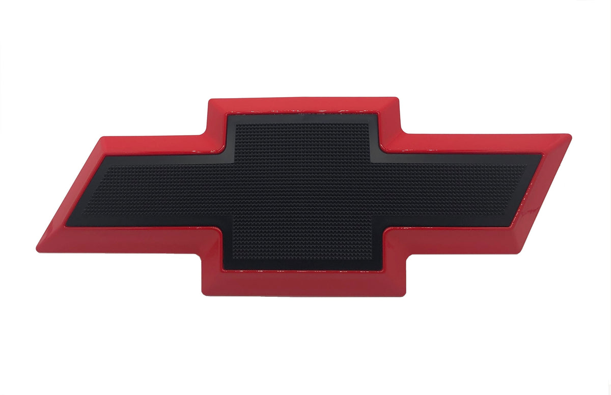 Front grille bowtie emblem for Chevy Silverado 2500 3500 HD 2011-2014, red with black center