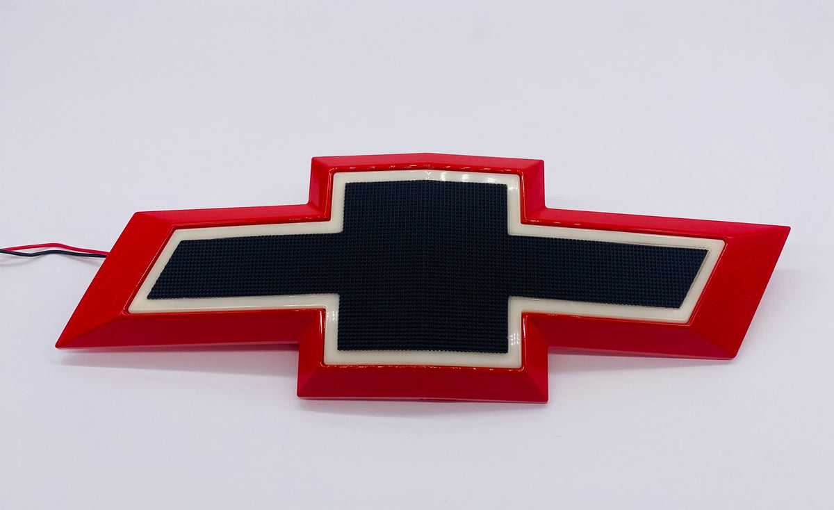 LED front grille bowtie emblem for Chevy Tahoe Suburban 2015-2020, red with black center, light off