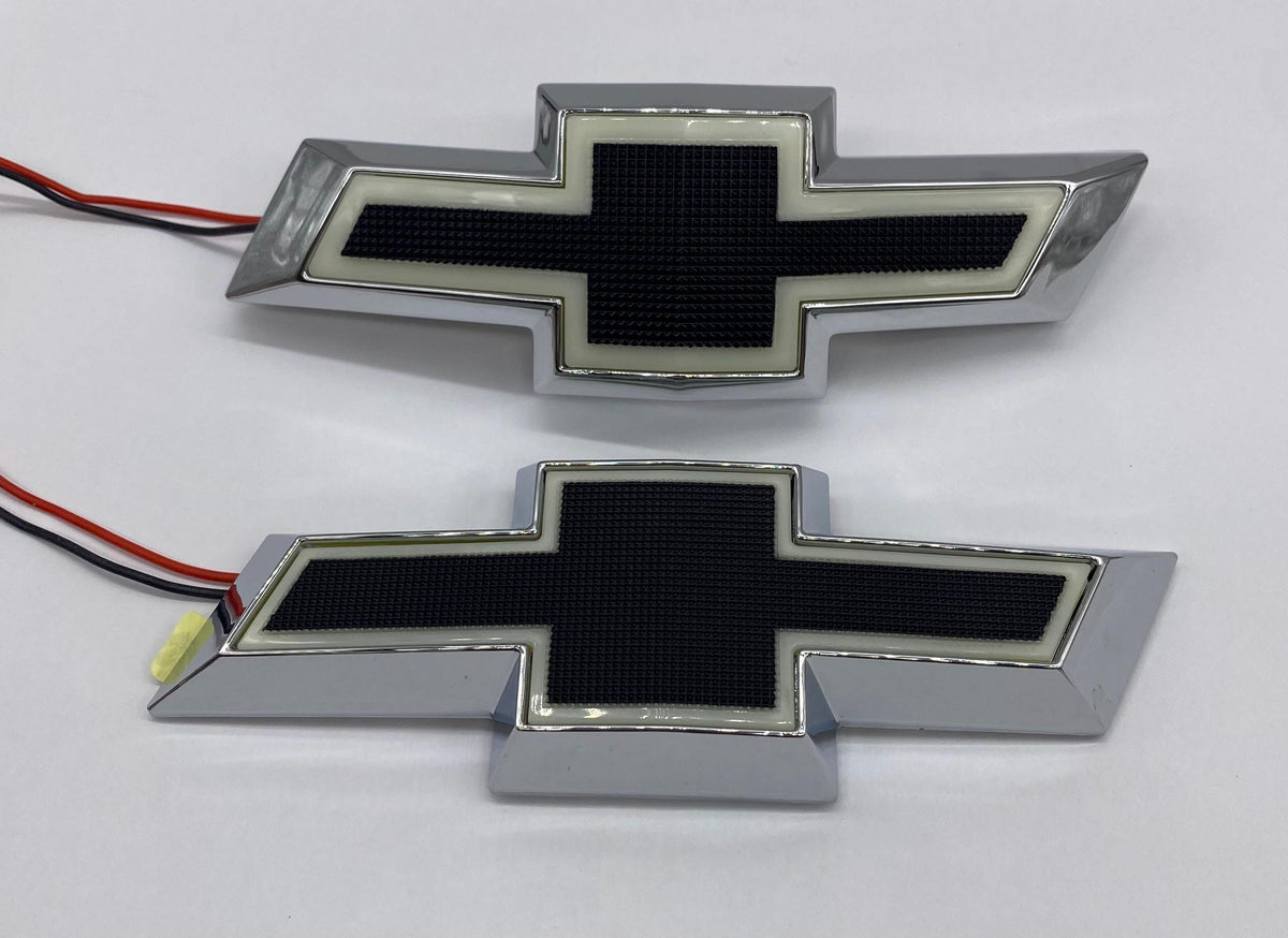 White LED Lighted Front & Rear Bowtie Emblem Set for Chevy Camaro 2014-2023